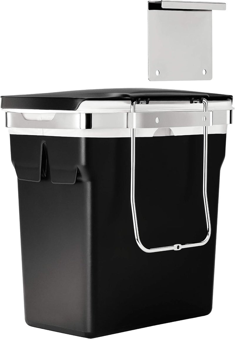 Simple Human 10 Liter / 2.6 Gallon In-Cabinet Trash Can Heavy-Duty Steel Frame, Black - Image 5